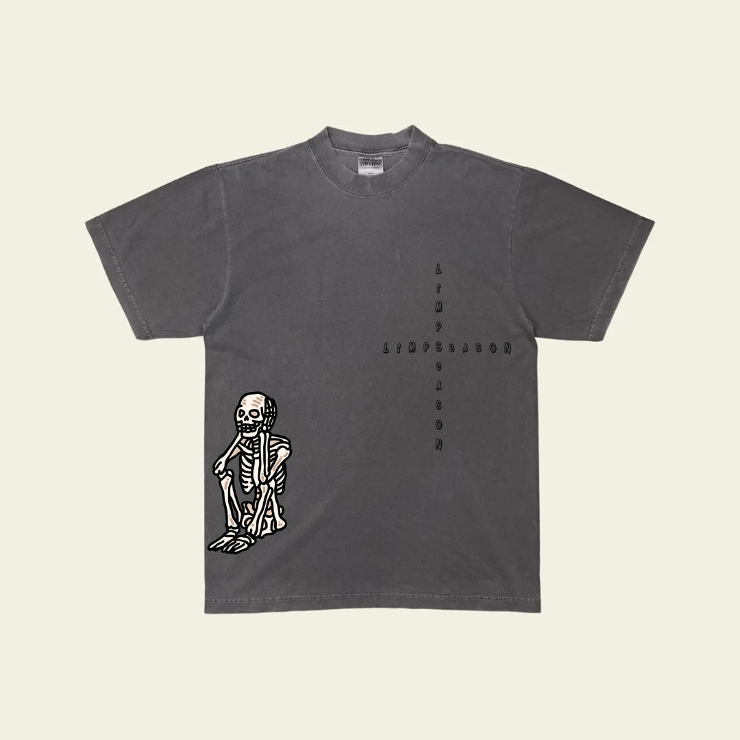 Charcoal Gray LimpSeason Skeleton Tee